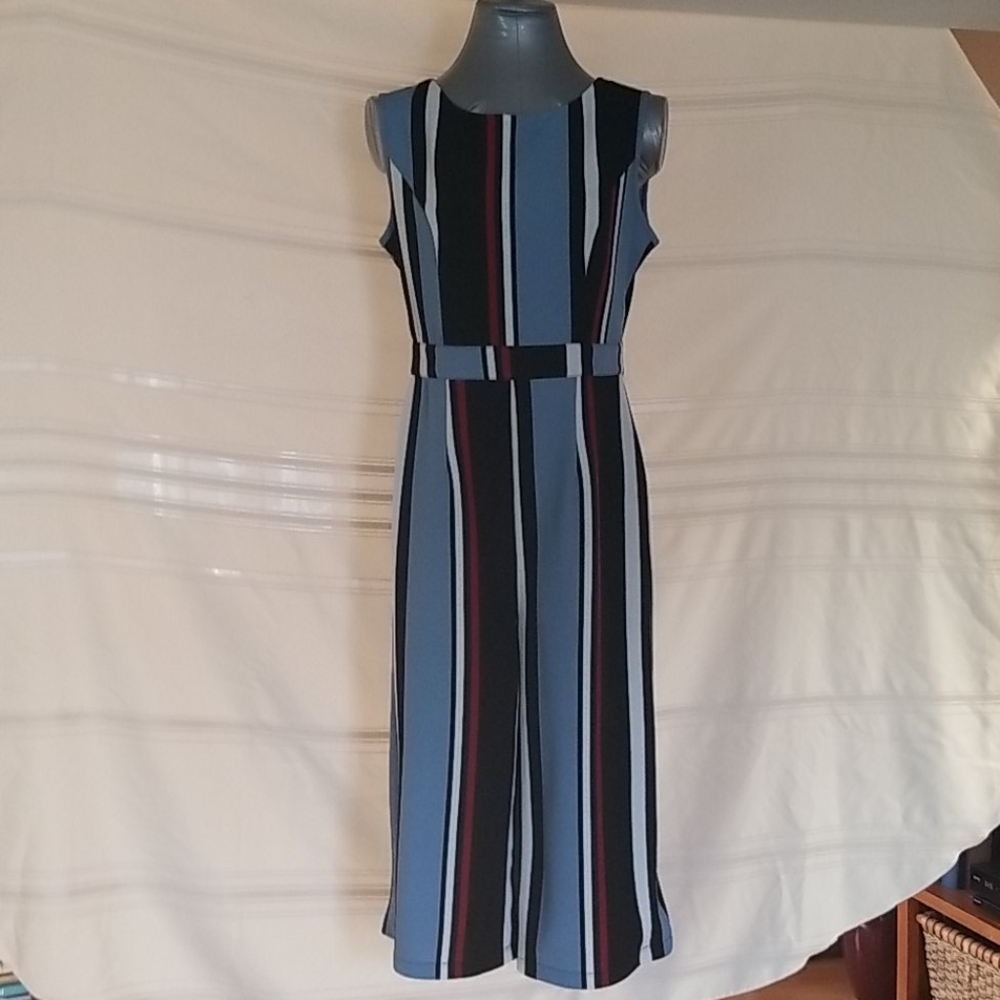 Striped wide leg capri Jumpsuit